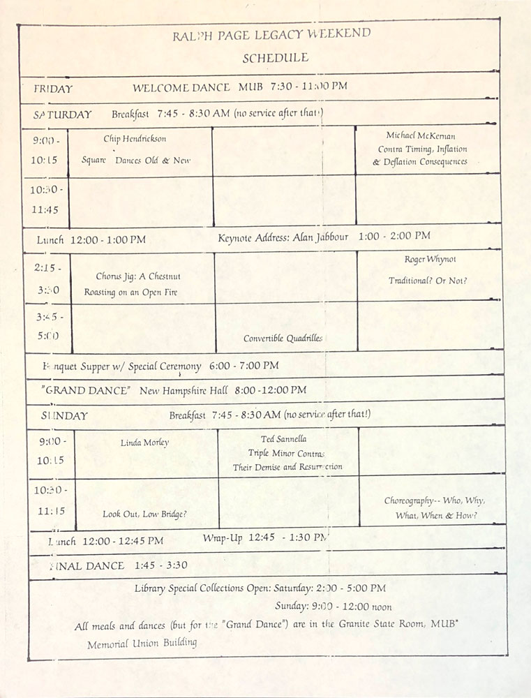 RPLW Schedule, 1988